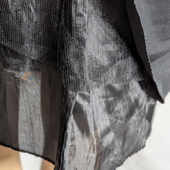 Eliza J Fit And Flare Black Dress Portrait Collar V Neck Sz 8 Cuffed 3/4 Sleeves - Picture 7 of 8